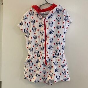 Disney Red and Blue Polka Dot Cover-up Jumper Girls Size 7/8